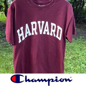 📚Crimson / Maroon Harvard Tee | Spell Out Graphic Print by Champion | Medium